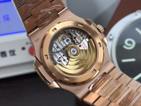 Patek Philippe Nautilus 5711 Rose Gold Case Diamond Bezel Grey Dial with Super Clone 324 Movement - Image 8