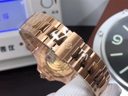 Patek Philippe Nautilus 5711 Rose Gold Case Diamond Bezel Grey Dial with Super Clone 324 Movement - Image 9