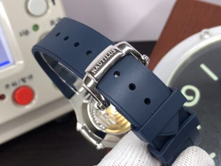 Patek Philippe Nautilus Annual Calendar 5726 Blue Dial Blue Rubber Band Clone 324 Movement - Image 9