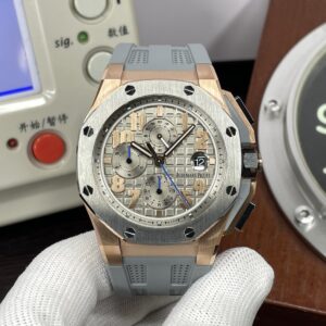 Audemars Piguet Royal Oak Offshore LeBron James Cermet Bezel Clone 3126 Movement with Grey Rubber Strap