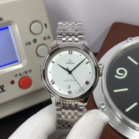 Omega De Ville 40mm Clone 8800 Movement Stainless Steel Case Silver Dial