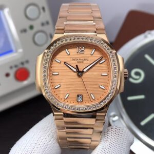 Patek Philippe Nautilus 7118 Ladies Rose Gold Case Rose Gold Dial Super Clone 324 Movement