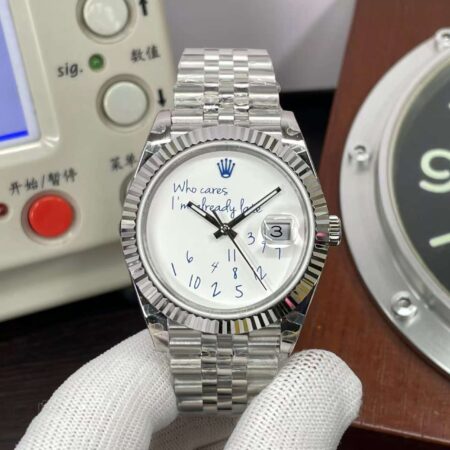 Rolex Datejust II Who Cares I'm Already Late White Dial Jubilee Bracelet Clone 3235 Movement
