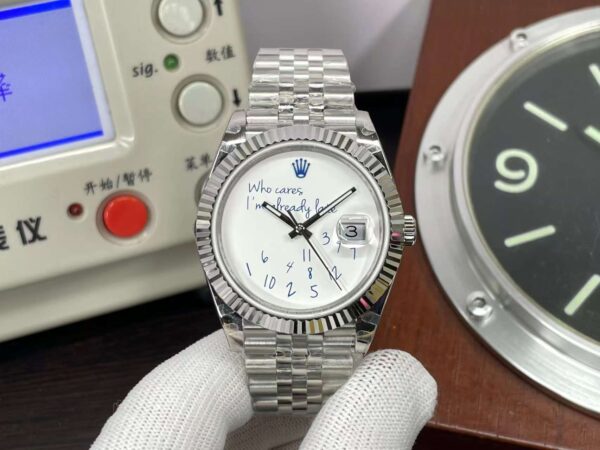Rolex Datejust II Who Cares I'm Already Late White Dial Jubilee Bracelet Clone 3235 Movement