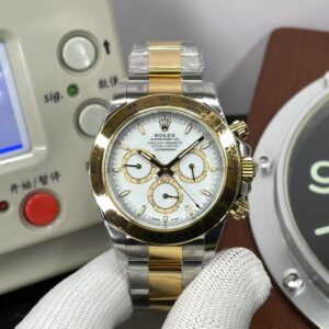 Rolex Daytona 126503 Two Tone Yellow Gold Case Super Clone 4131 Movement White Dial