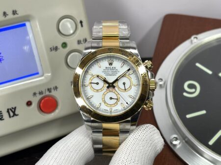 Rolex Daytona 126503 Two Tone Yellow Gold Case Super Clone 4131 Movement White Dial
