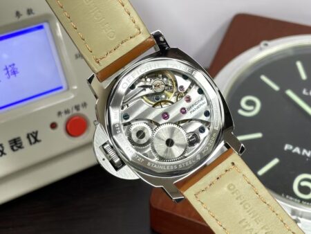 Panerai Luminor Marina 44mm PAM 113 White Dial Brown Leather Strap OP XI Manual Winding Movement - Image 8