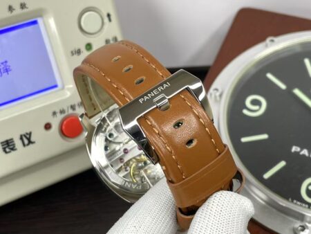 Panerai Luminor Marina 44mm PAM 113 White Dial Brown Leather Strap OP XI Manual Winding Movement - Image 9