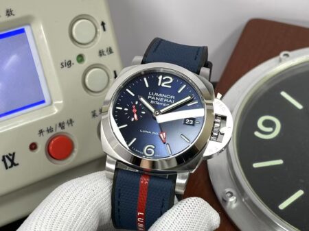 Panerai Quaranta BiTempo Luna Rossa PAM 1404 Blue Dial Super Clone P.900 Movement Blue Rubber Band - Image 4
