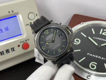 Panerai PAM 1412 Luminor Marina Navy Seals 44mm Super Clone P.9010 Movement Grey Dial Rubber Band - Image 2