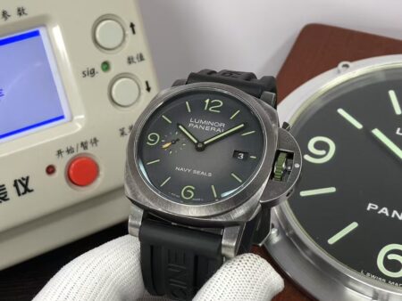 Panerai PAM 1412 Luminor Marina Navy Seals 44mm Super Clone P.9010 Movement Grey Dial Rubber Band - Image 3