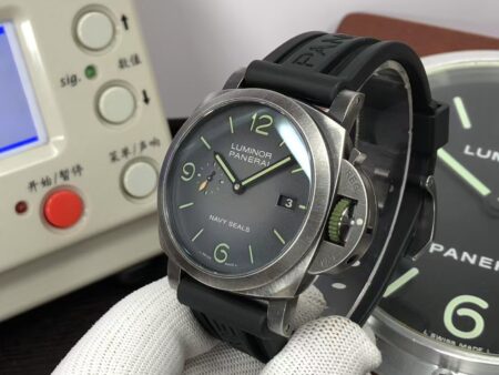 Panerai PAM 1412 Luminor Marina Navy Seals 44mm Super Clone P.9010 Movement Grey Dial Rubber Band - Image 5
