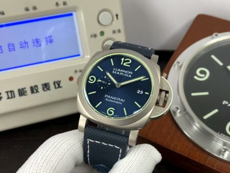 Panerai PAM 1117 Luminor Marina 44mm Super Clone P.9010 Movement Titanium Case Blue Dial - Image 5