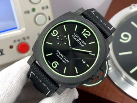Panerai PAM 1118 Luminor Marina 44mm Black Carbon Case Black Dial Super Clone P.9010 Movement - Image 3