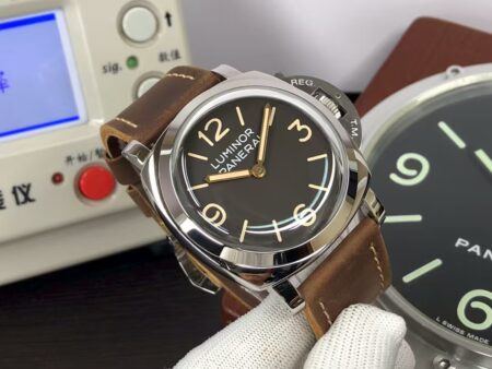 Panerai PAM 663 Luminor 1950 3 Days Clone P.3000 Movement Black Dial Brown Leather Strap - Image 4