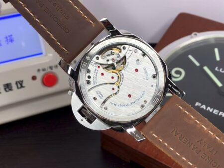 Panerai PAM 663 Luminor 1950 3 Days Clone P.3000 Movement Black Dial Brown Leather Strap - Image 8