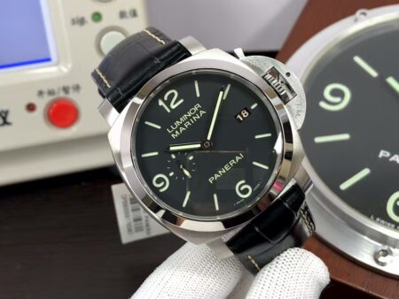 Panerai PAM 312 Luminor 1950 3 Days Super Clone P.9000 Movement Black Dial Black Leather Strap - Image 2