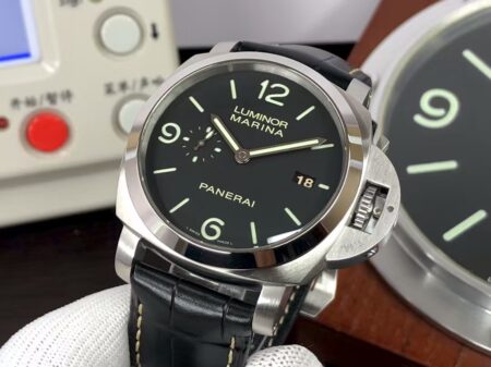 Panerai PAM 312 Luminor 1950 3 Days Super Clone P.9000 Movement Black Dial Black Leather Strap - Image 4