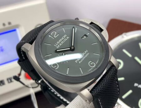 Panerai PAM 1662 Luminor Marina 44mm Titanium Case Carbon Bezel Super Clone P.9010 - Image 4