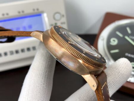 Panerai PAM 968 Submersible Bronzo Super Clone P.9010 Movement Brown Dial Brown Leather Strap - Image 6
