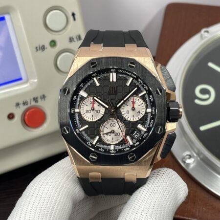 Replica Audemars Piguet Royal Oak Offshore 43mm 26420 Rose Gold Ceramic Bezel with 4401 Movement