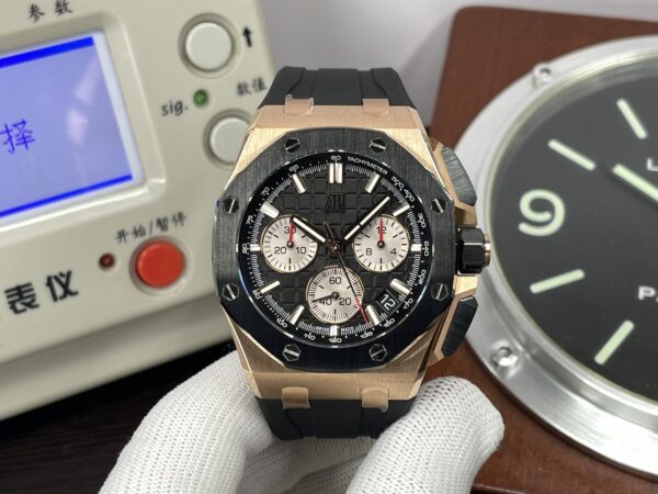 Replica Audemars Piguet Royal Oak Offshore 43mm 26420 Rose Gold Ceramic Bezel with 4401 Movement