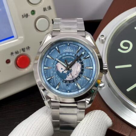 Omega Seamaster Aqua Terra 150m 220.10.43.22.03.002 Worldtimer Clone 8938 Movement Blue Dial
