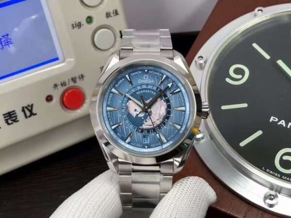 Omega Seamaster Aqua Terra 150m 220.10.43.22.03.002 Worldtimer Clone 8938 Movement Blue Dial
