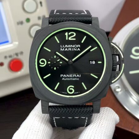 Panerai PAM 1118 Luminor Marina 44mm Black Carbon Case Black Dial Super Clone P.9010 Movement