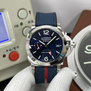 Panerai Quaranta BiTempo Luna Rossa PAM 1404 Blue Dial Super Clone P.900 Movement Blue Rubber Band