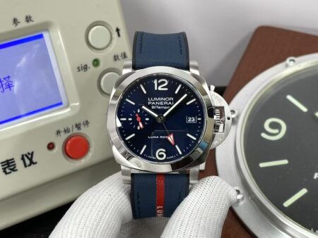 Panerai Quaranta BiTempo Luna Rossa PAM 1404 Blue Dial Super Clone P.900 Movement Blue Rubber Band