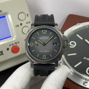 Panerai PAM 1412 Luminor Marina Navy Seals 44mm Super Clone P.9010 Movement Grey Dial Rubber Band