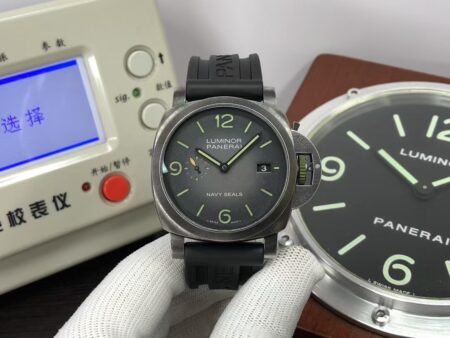Panerai PAM 1412 Luminor Marina Navy Seals 44mm Super Clone P.9010 Movement Grey Dial Rubber Band