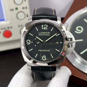 Panerai PAM 312 Luminor 1950 3 Days Super Clone P.9000 Movement Black Dial Black Leather Strap