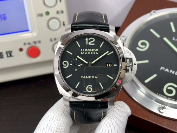 Panerai PAM 312 Luminor 1950 3 Days Super Clone P.9000 Movement Black Dial Black Leather Strap