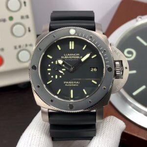 Panerai PAM 389 Luminor Submersible Amagnetic Black Dial Black Rubber Strap Super Clone P.9000 Movement