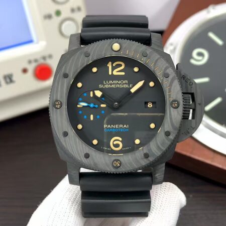 Panerai PAM 616 CarboTech Submersible Super Clone P.9000 Movement Black Dial Black Rubber Strap