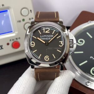 Panerai PAM 663 Luminor 1950 3 Days Clone P.3000 Movement Black Dial Brown Leather Strap