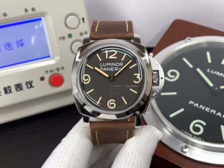 Panerai PAM 663 Luminor 1950 3 Days Clone P.3000 Movement Black Dial Brown Leather Strap