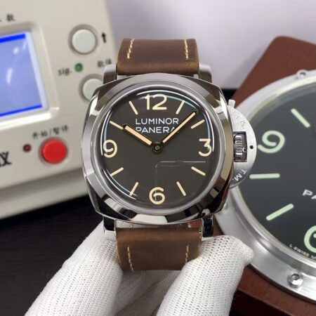 Panerai PAM 663 Luminor 1950 3 Days Clone P.3000 Movement Black Dial Brown Leather Strap