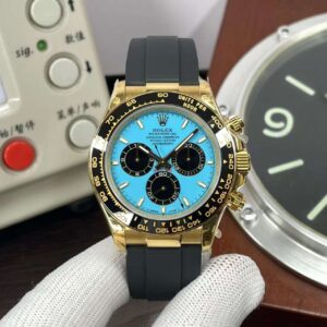 Rolex Daytona 126518 Yellow Gold Case Turquoise Blue Dial Super Clone SH4131 Movement