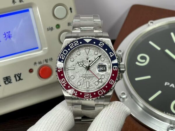 Premium Replica Rolex GMT-Master II 126719BLRO Blue/Red Ceramic Bezel Meteorite Dial with DD3285 Movement