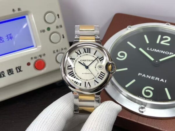 Omega Ballon Bleu 42mm W2BB0022 Two Tone Silver White Dial Automatic Movement