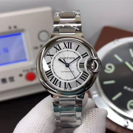Cartier Ballon Bleu Ladies 33mm W6920071 Clone Cal.076 Automatic Movement White Dial