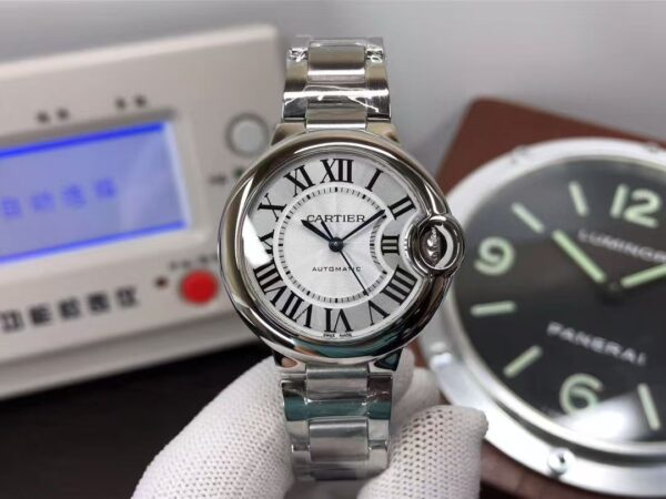 Cartier Ballon Bleu Ladies 33mm W6920071 Clone Cal.076 Automatic Movement White Dial