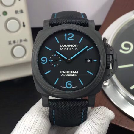 Replica Panerai Luminor Marina PAM 1661 Carbon Case Super Clone P.9010 Movement Black Dial