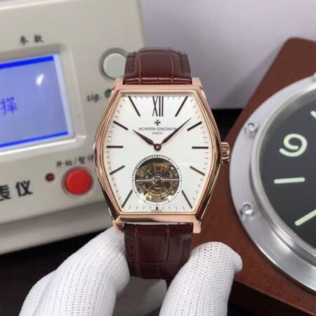Vacheron Constantin Malte Tourbillon 30130/000R-9754 Rose Gold Case Brown Leather Strap