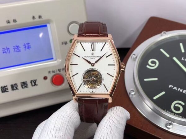 Vacheron Constantin Malte Tourbillon 30130/000R-9754 Rose Gold Case Brown Leather Strap