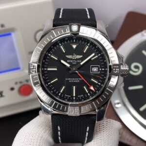 Breitling Avenger GMT 43mm A32397101B1X1 Black Dial Black Nylon Strap