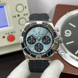 Breitling Chronomat B01 42mm Stainless Steel Case Blue Dial Rubber Strap